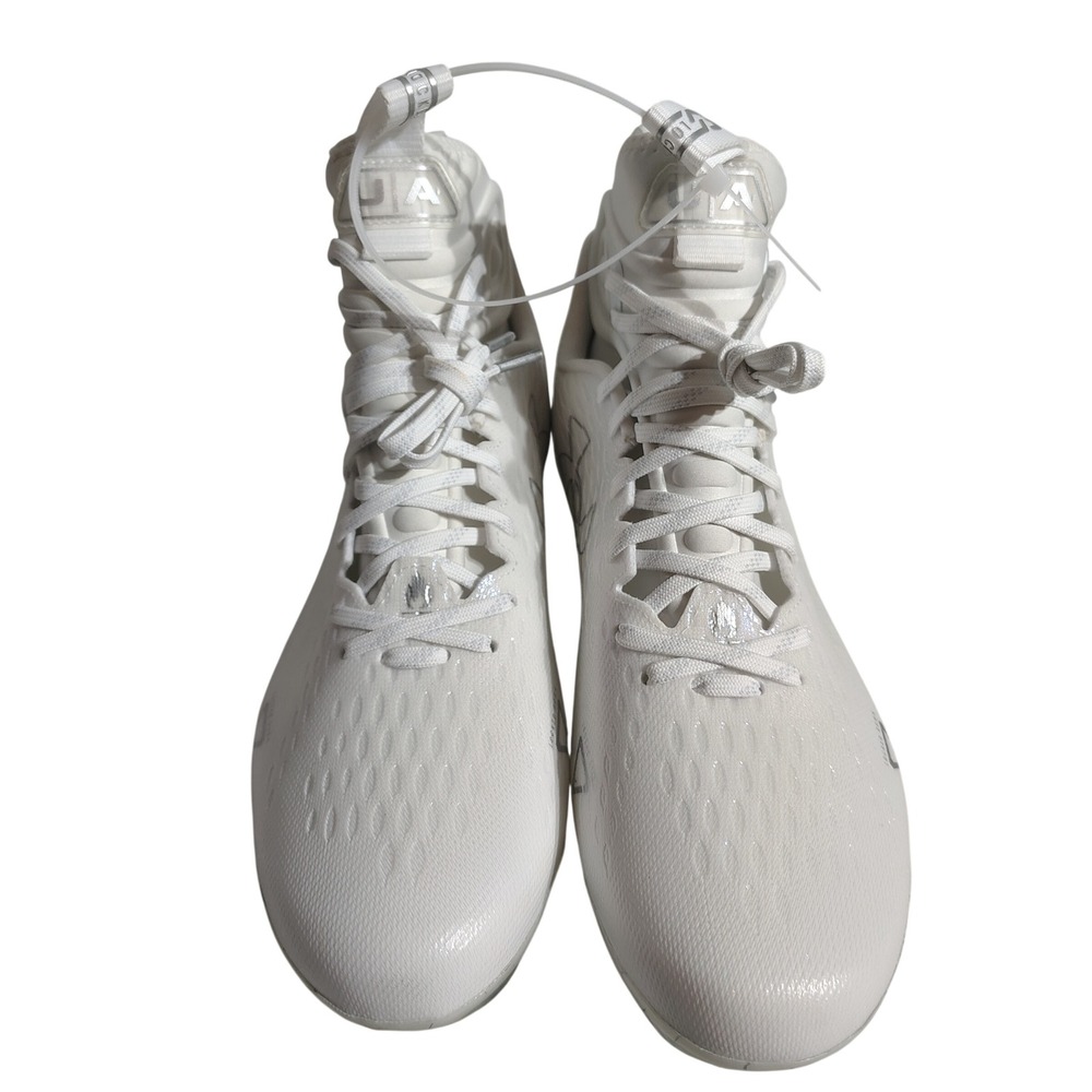 Under Armour Spotlight Mens White Silver‎ Football Cleats Mid Top Size 12